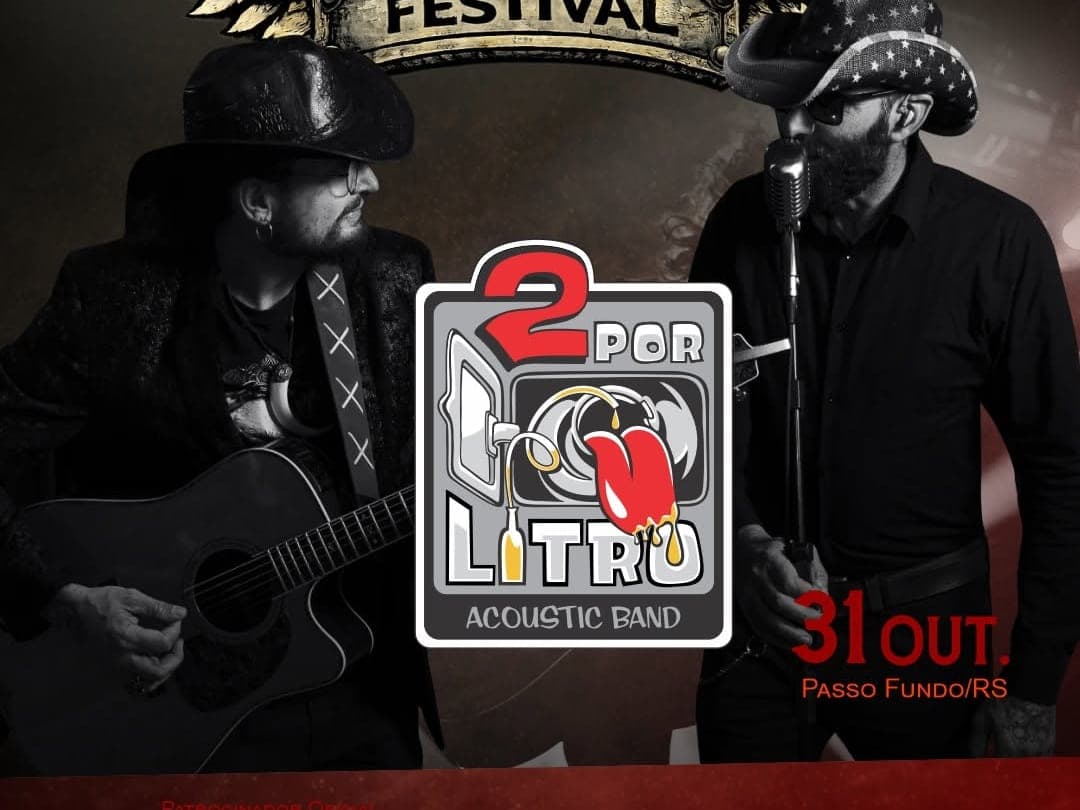 Card oficial do Harleyluia Festival anunciando a banda 2 por Litro