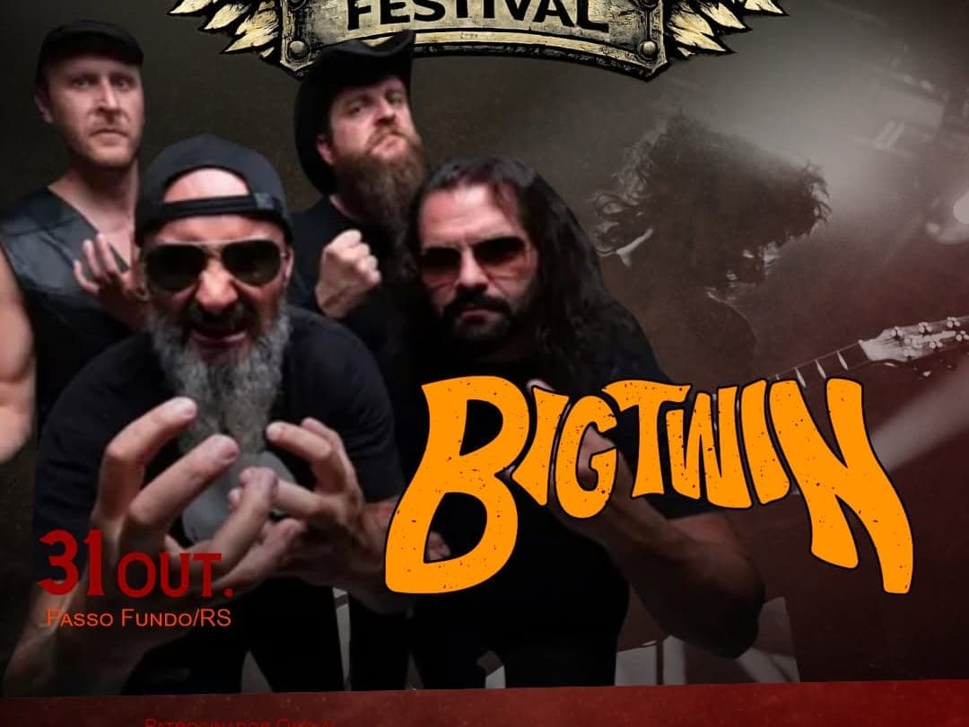 Card oficial do Harleyluia Festival anunciando a banda Big Twin