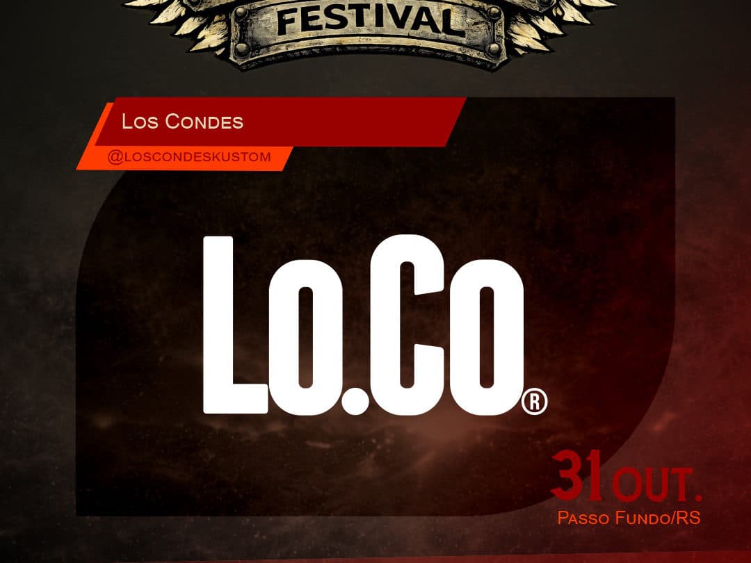 Card oficial do Harleyluia Festival anunciando Los Condes como expositor